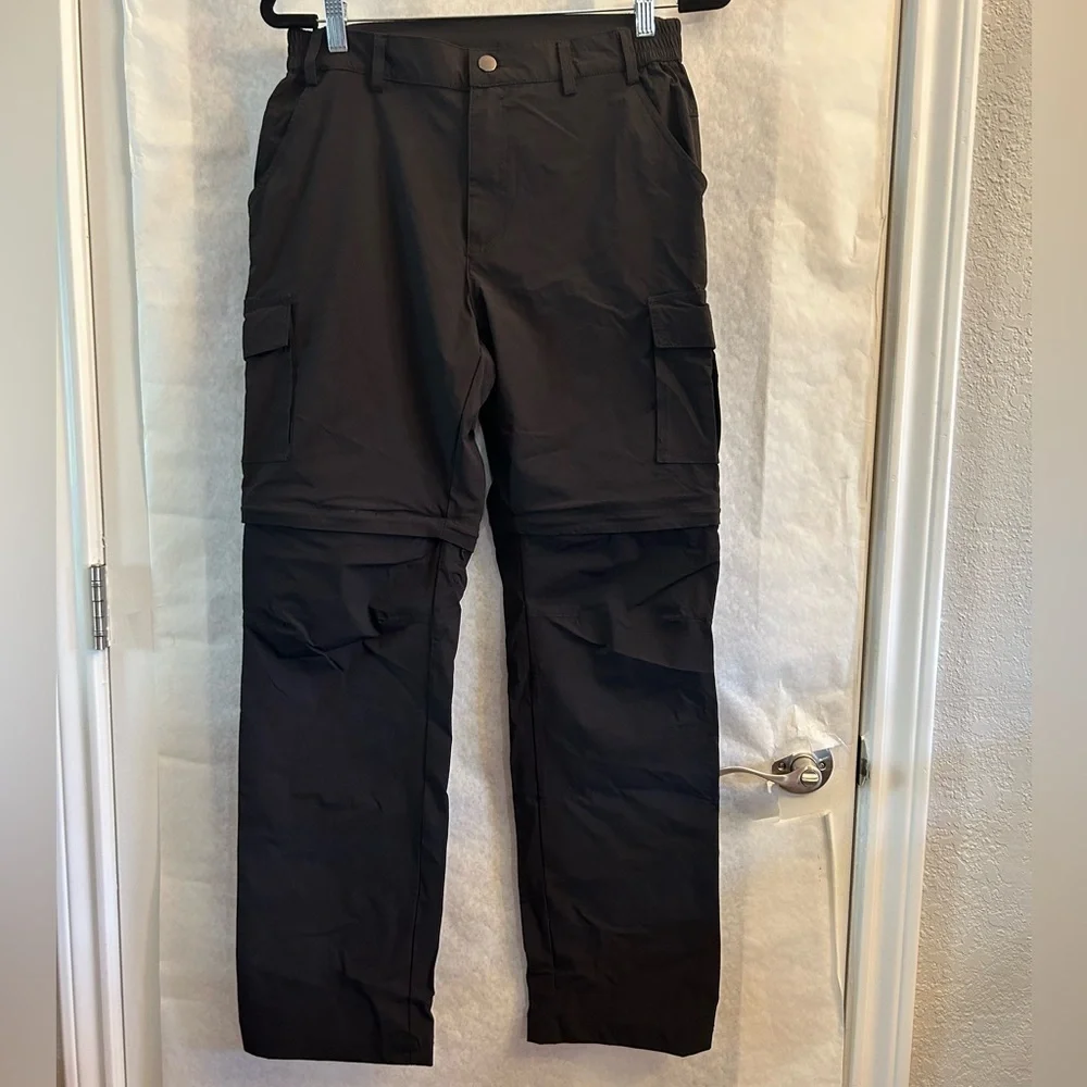 NONWE mens‎ hiking convertible light weight quick dry black pants Sz-30x32.  O14